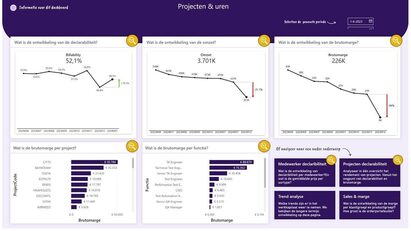 Projectendashboard Power BI met Twinfield - Overzichtspagina